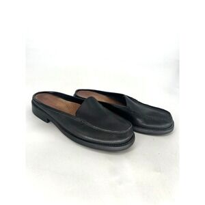 Bass Weejuns Loafer Slides Womens 8.5 Leather Black Mule Preppy Academia Classic